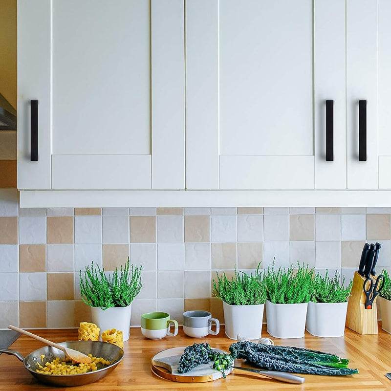 Ravinte 3 Inch Square Matte Black Cabinet Handles for Kitchen Drawers and Cabinets