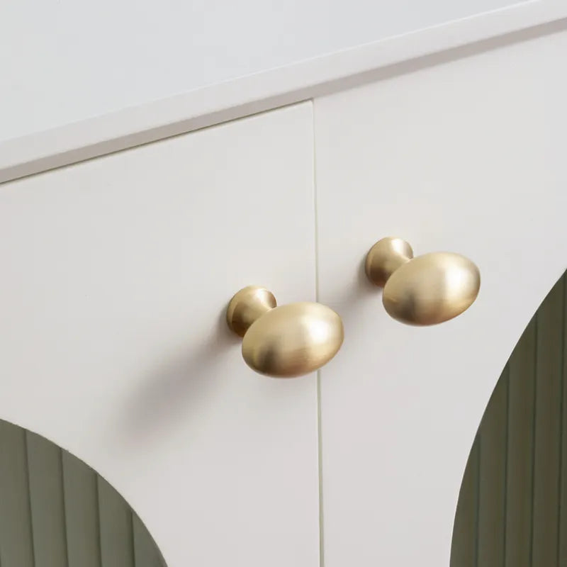 1 Pack Luxury Solid Brass Oval Cabinet Drawer Wardrobe Pulls Knobs