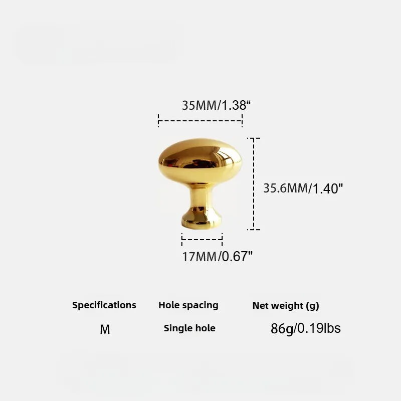 Ravinte Luxury Solid Brass Oval Wardrobe Drawer Cabinet Knobs