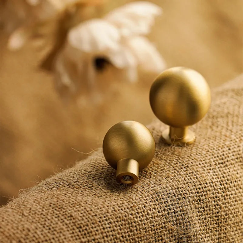 Rustic Round Brass Cabinet Knobs | Dresser Knobs| Drawer Knobs