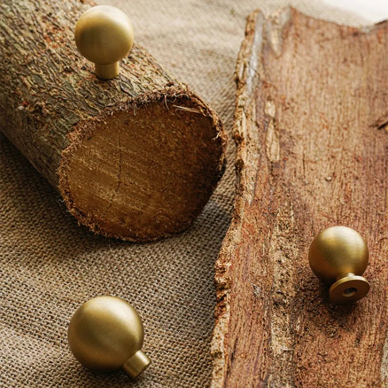 Rustic Round Brass Cabinet Knobs | Dresser Knobs| Drawer Knobs