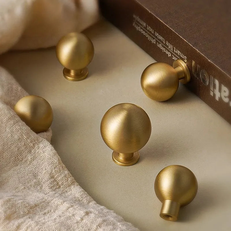 Rustic Round Brass Cabinet Knobs | Dresser Knobs| Drawer Knobs