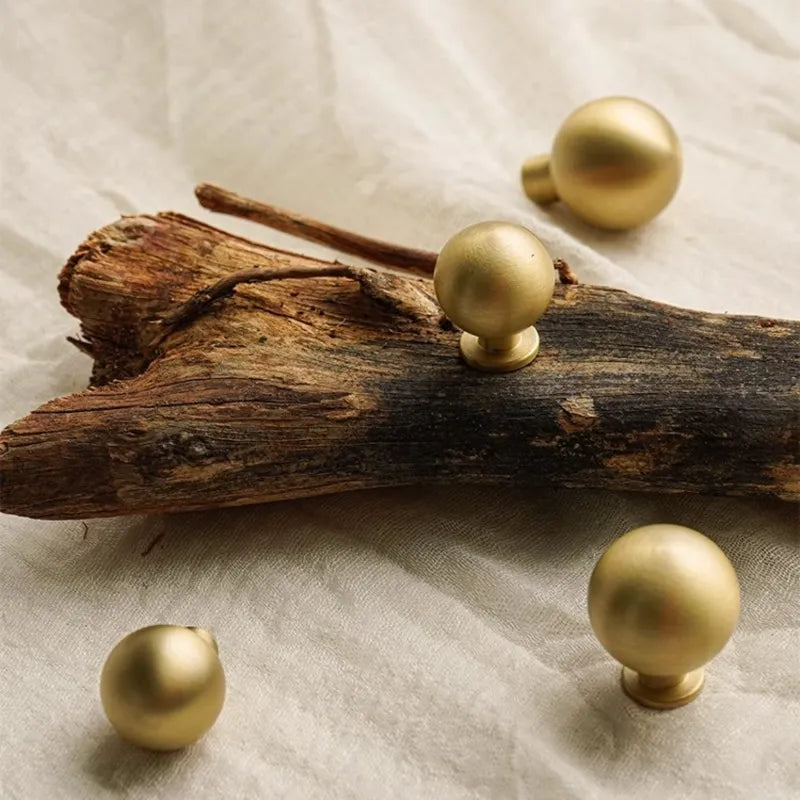 Rustic Round Brass Cabinet Knobs | Dresser Knobs| Drawer Knobs